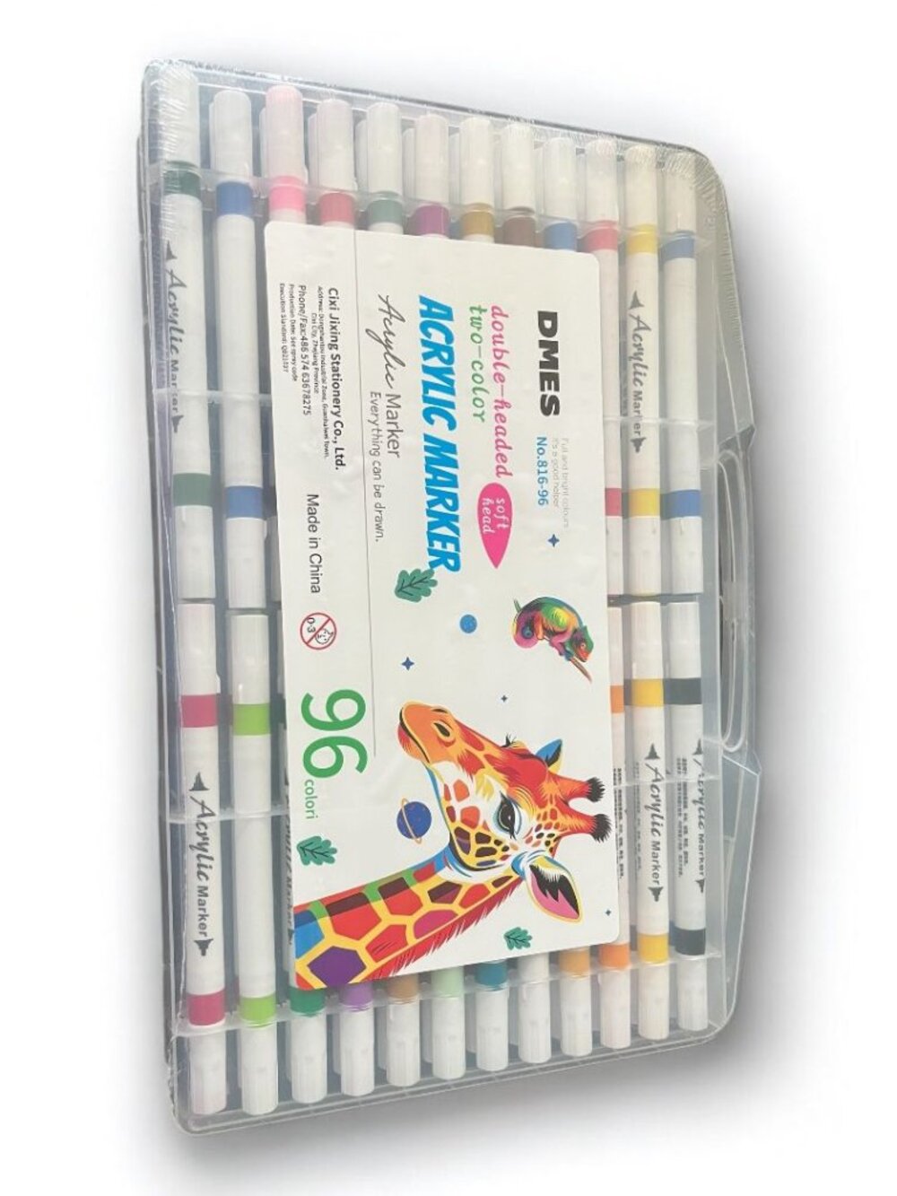 NEW SEALED 96 Color Acrylic Markers Set Dual Tip Paint Pens Soft Brush ArtSupply